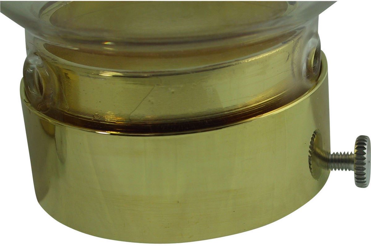 antivento in vetro da Ø 4 mm con ghiera a vite - metallo dorato
