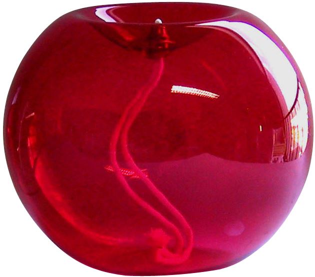 Boccia in vetro rosso per santissimo - Ø 16 x 14 cm Lampade