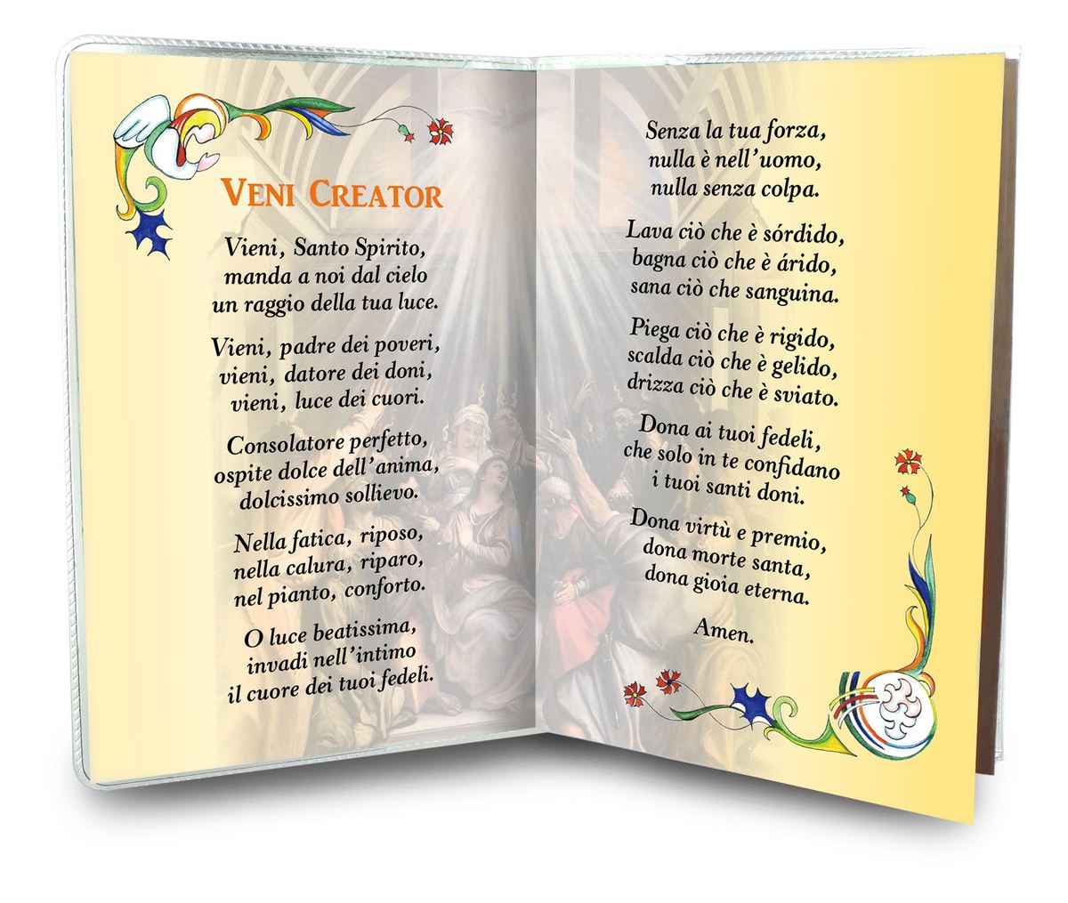 Bomboniera cresima libretto ricordo della confermazione con medaglia dello  spirito santo testi in italiano Cresima