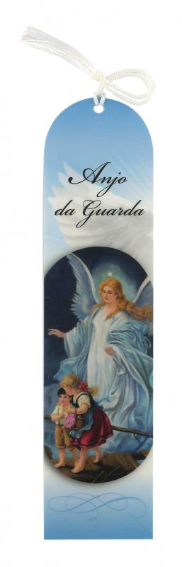 Segnalibro dell'angelo custode / angelo di dio a forma cupola con  fiocchetto bianco - 5 x 22 cm portoghese Santini