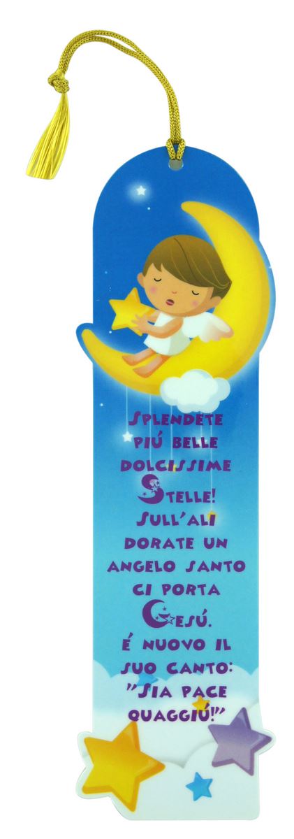 Segnalibro angelo della buonanotte in italiano - 5 x 22 cm Santini
