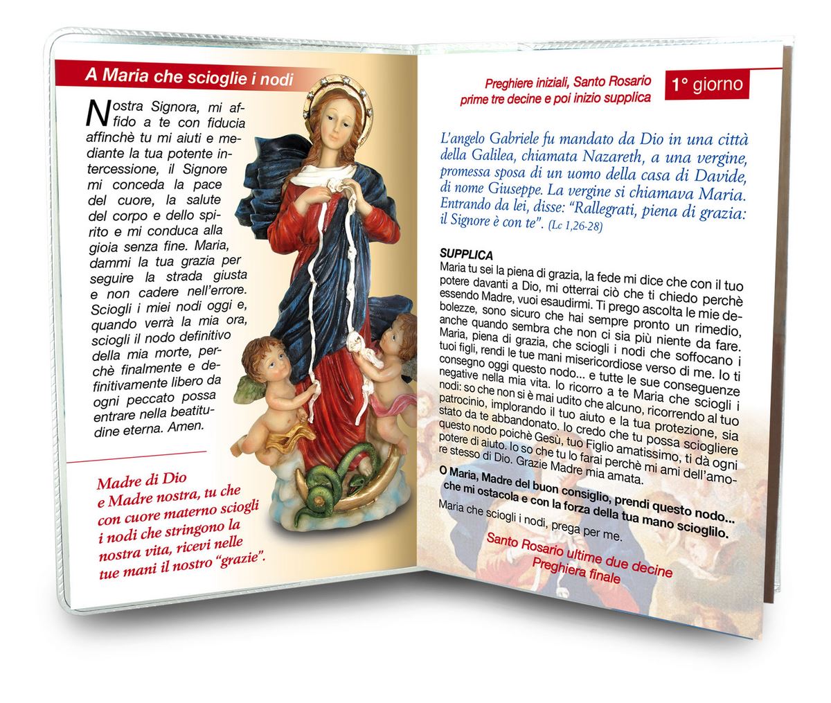 Libretto "novena a maria che scioglie i nodi" con rosario - italiano Santini