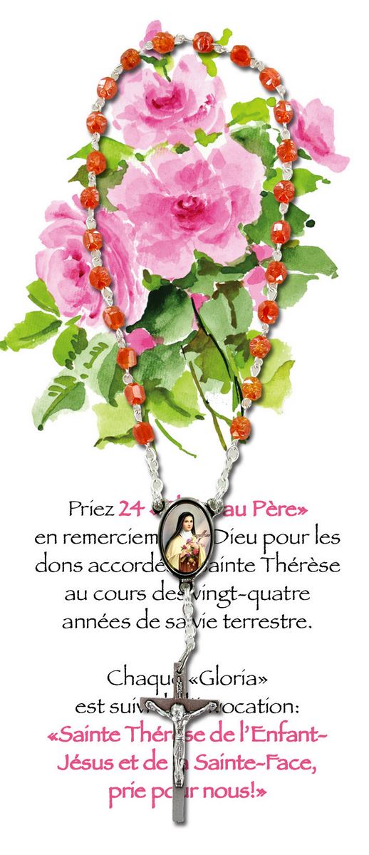 Libretto santa teresa "novena delle rose" con coroncina - francese Libretti