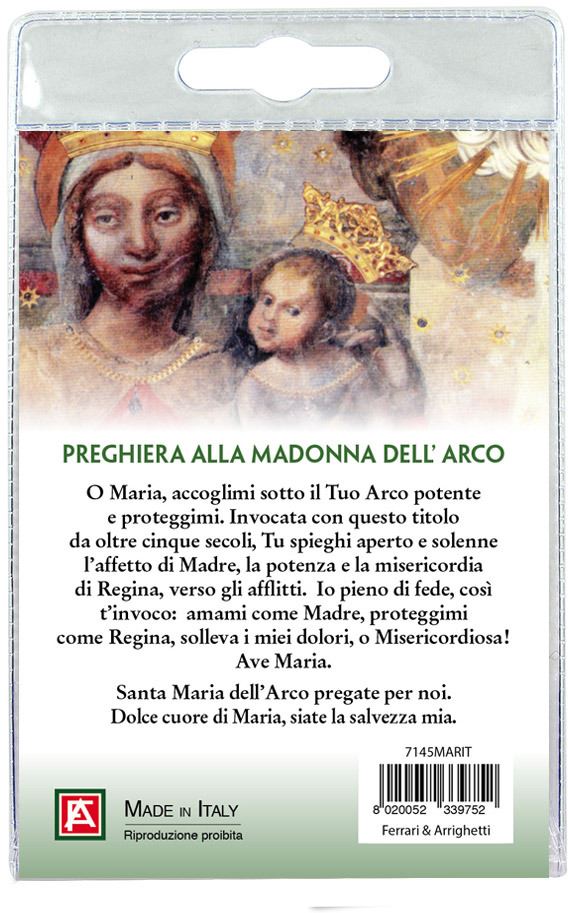Calamita santuario madonna dell'arco in metallo nichelato con preghiera  italiano Calamite