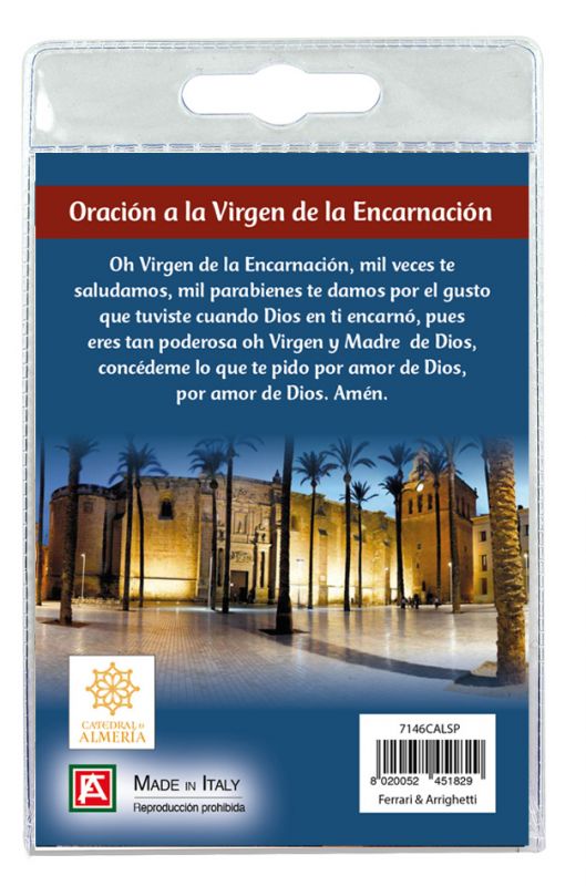 portachiavi catedral de almeria con decina in ulivo e preghiera in spagnolo