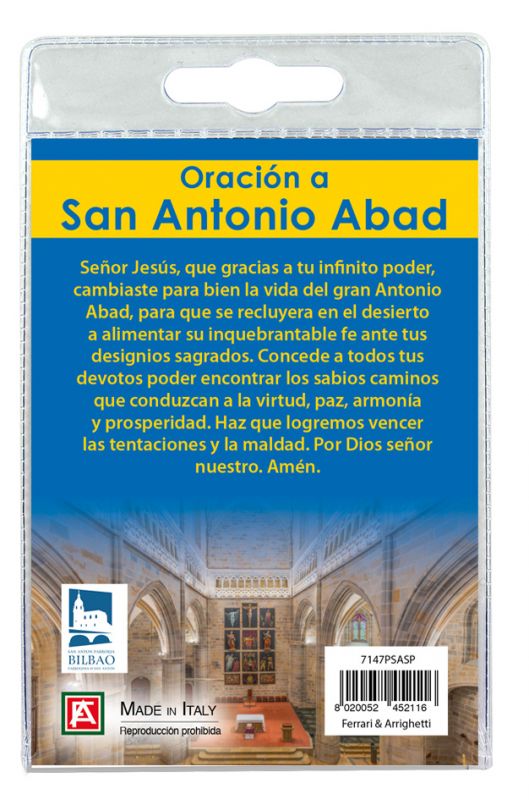 portachiavi parrocchia de san anton con preghiera in spagnolo
