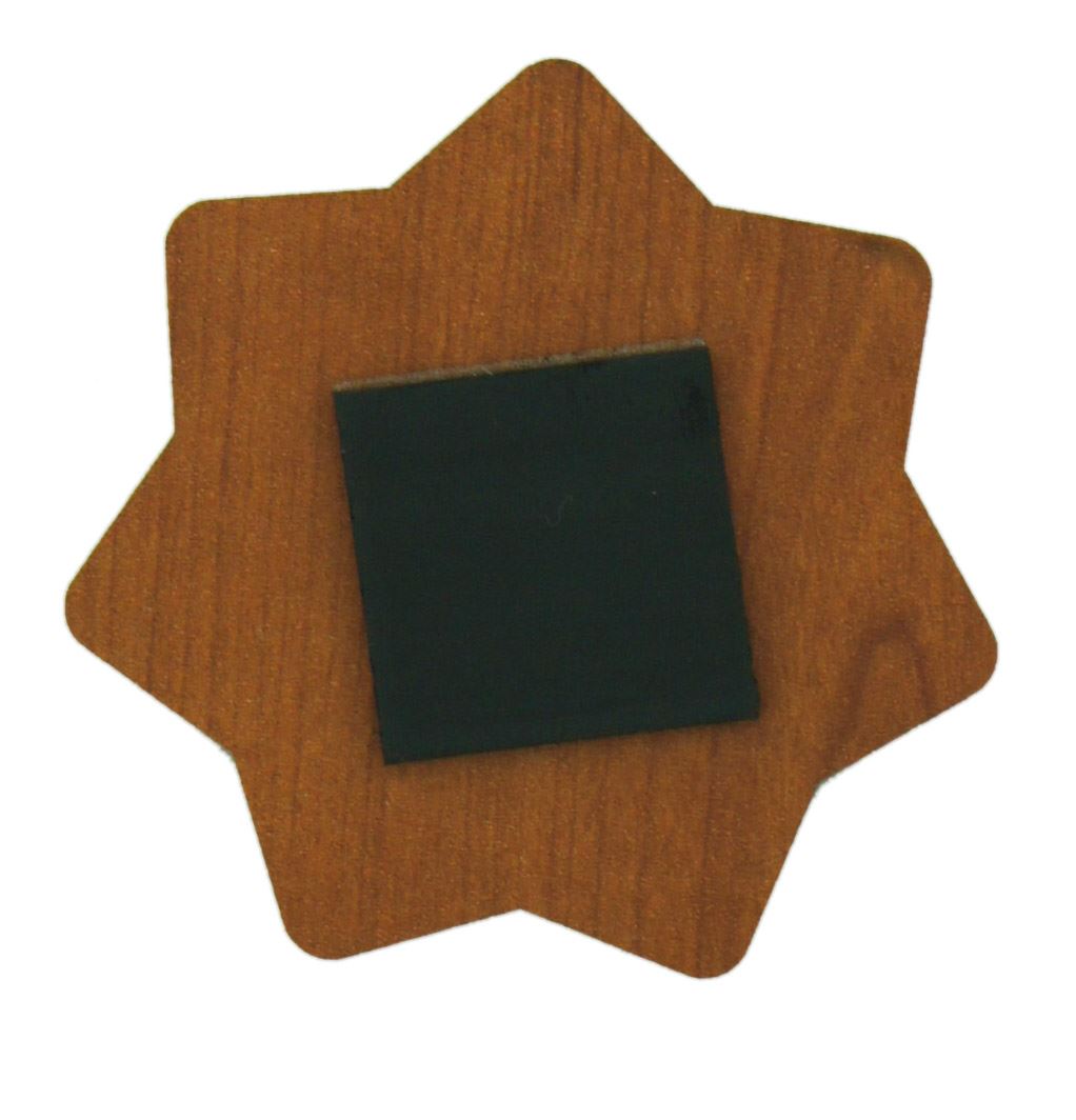 calamita natività in legno mdf a forma di stella - 6 x 6 cm