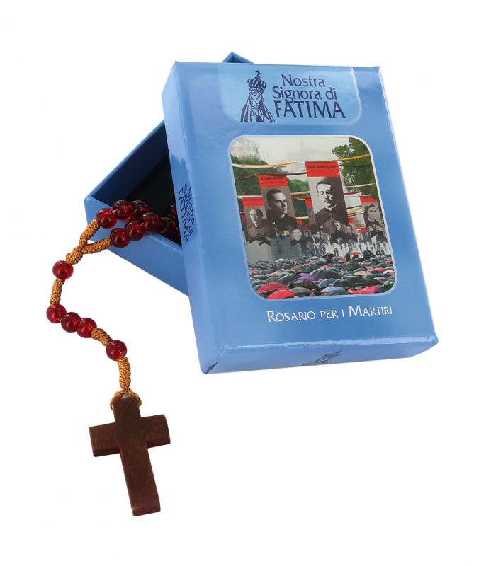 rosario per i martiri con grani in vetro colorato, Ø 6,5 mm