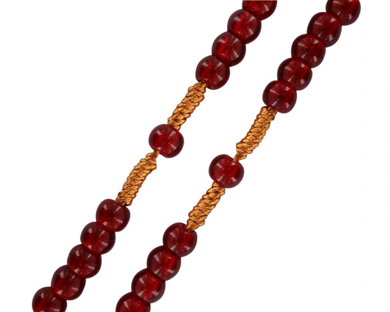 rosario per i martiri con grani in vetro colorato, Ø 6,5 mm