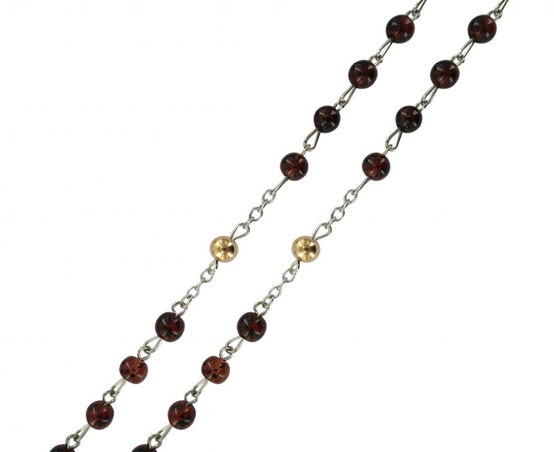 rosario per la conversione con grani in vetro colorato, Ø 6 mm