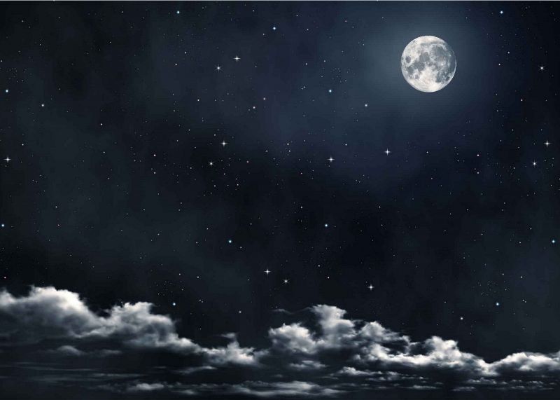 Cielo notturno con luna in carta 100 x 70 – bertoni presepe linea natale  Accessori per Presepe