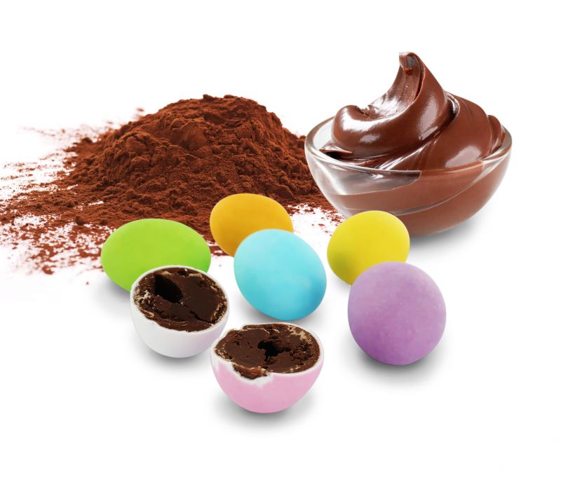 ovetti di cioccolato confettati con ripieno di crema al cacao - 155 g