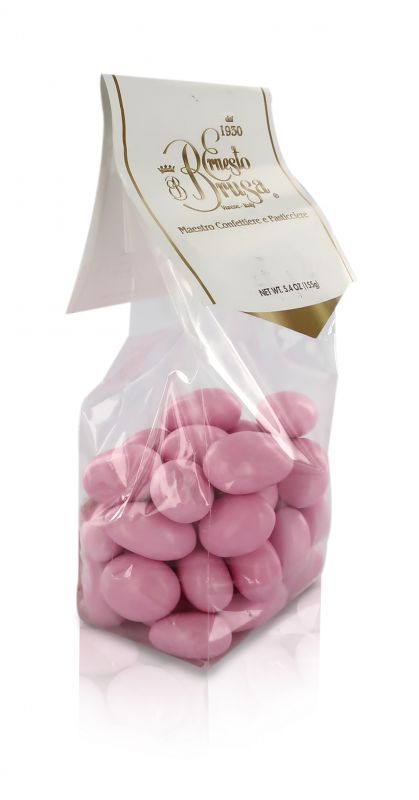 confetti con mandorla tostata ricoperta di cioccolato bianco al gusto fragola, rosa - linea 
