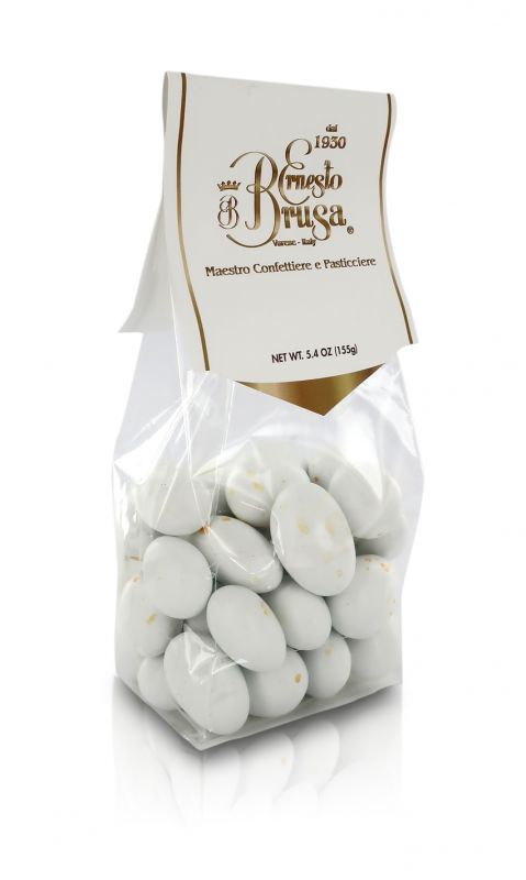 Confetti con mandorla tostata ricoperta di cioccolato bianco al gusto  mirtillo bianchi/blu - linea i fruttosi 155 g Prodotti dei Monasteri