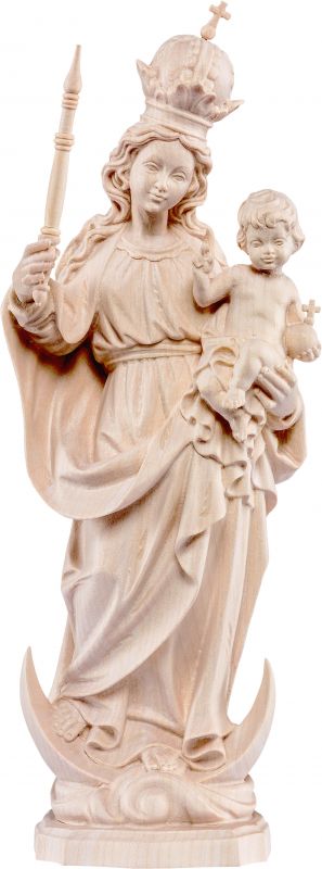 Statua della madonna bavarese da 50 cm in legno naturale - demetz deur  Presepe scolpito Val Gardena