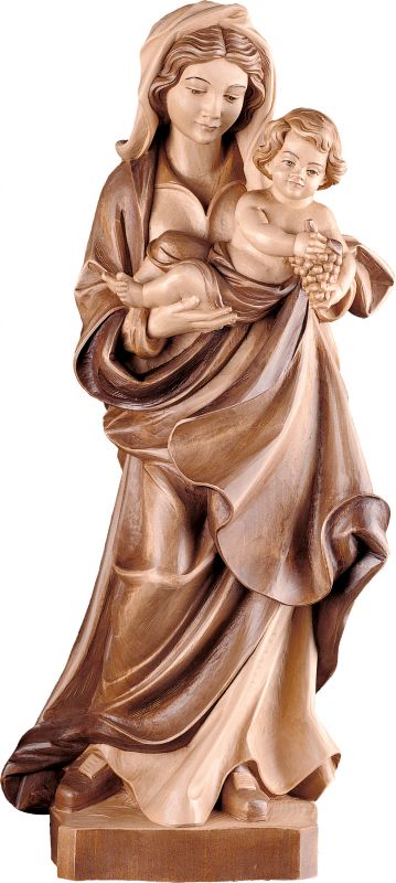 statua della madonna dell'uva da 30 cm in legno, 3 toni di marrone - demetz deur