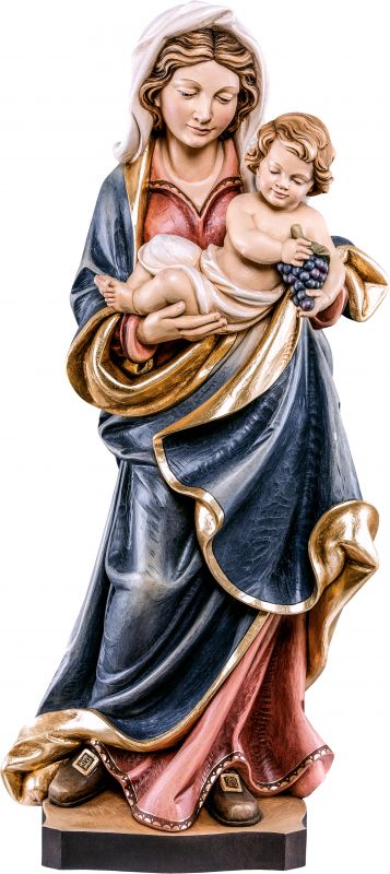 statua della madonna dell'uva da 30 cm in legno dipinto con colori a olio - demetz deur