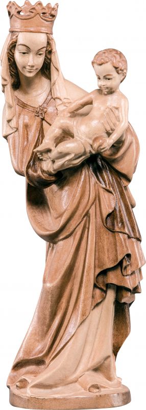 statua della madonna di salisburgo - demetz - deur - statua in legno dipinta a mano. altezza pari a 90 cm.