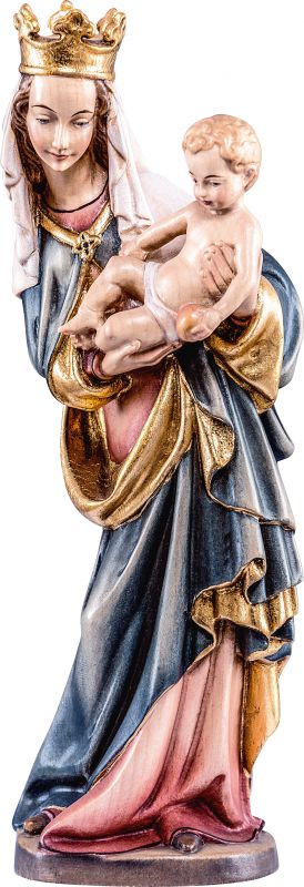 statua della madonna di salisburgo - demetz - deur - statua in legno dipinta a mano. altezza pari a 55 cm.