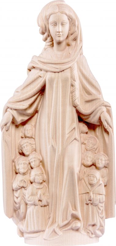 madonna della protezione - demetz - deur - statua in legno dipinta a mano. altezza pari a 35 cm.