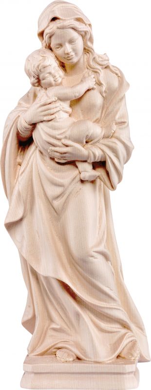 statua della madonna tirolese in legno naturale, linea da 25 cm - demetz deur