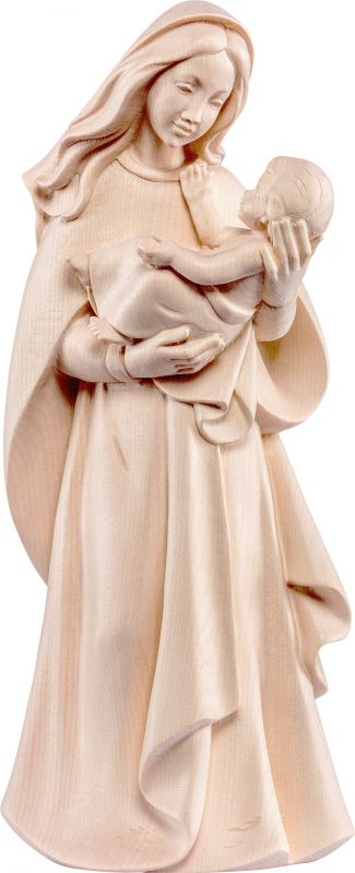 statua della madonna madre della gioventù, linea da 15 cm, in legno naturale - demetz deur