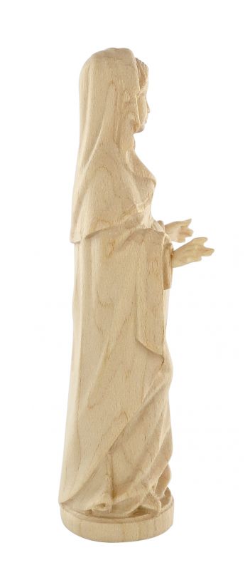 statua della madonna incinta in legno naturale, linea da 10 cm - demetz deur