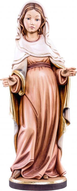 statua della madonna incinta in legno dipinto a mano, linea da 40 cm - demetz deur