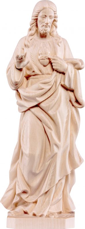 sacro cuore di gesù - demetz - deur - statua in legno dipinta a mano. altezza pari a 17 cm.