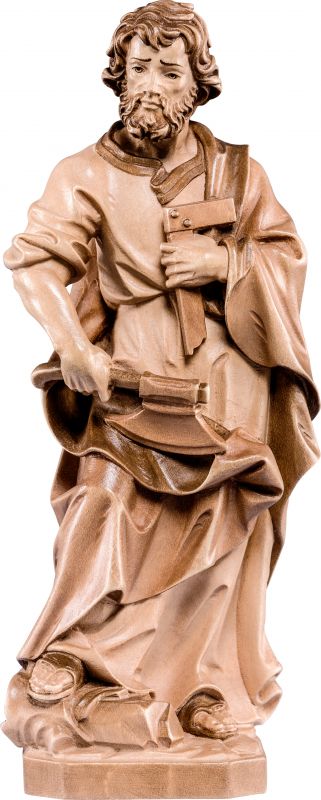 statua di san giuseppe artigiano in legno, 3 toni di marrone, linea da 25 cm - demetz deur