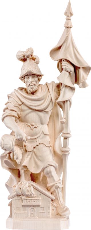 san floriano delle alpi - demetz - deur - statua in legno dipinta a mano. altezza pari a 16 cm.