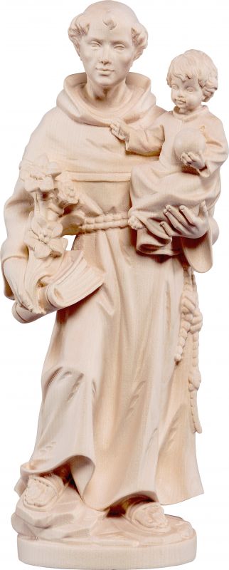 statua di sant'antonio da padova in legno di tiglio naturale, linea da 85 cm - demetz deur