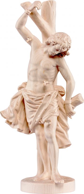 san sebastiano - demetz - deur - statua in legno naturale dipinta a mano. altezza pari a 20 cm