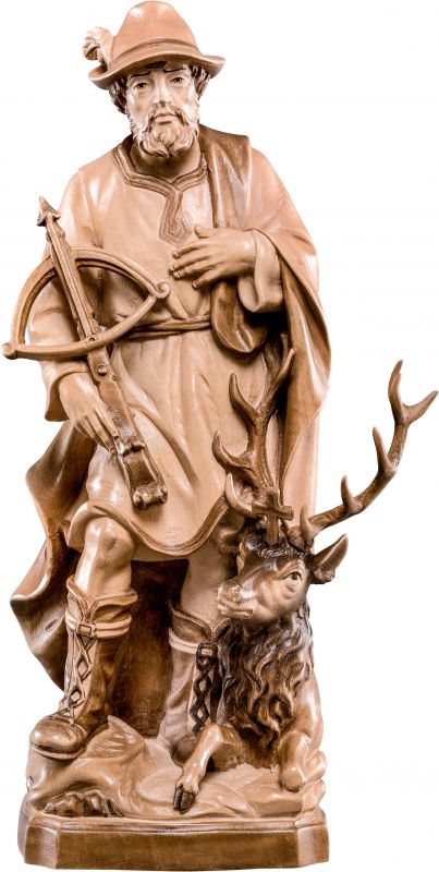 san umberto - demetz - deur - statua in legno brunito a 3 colori dipinta a mano. altezza pari a 30 cm.