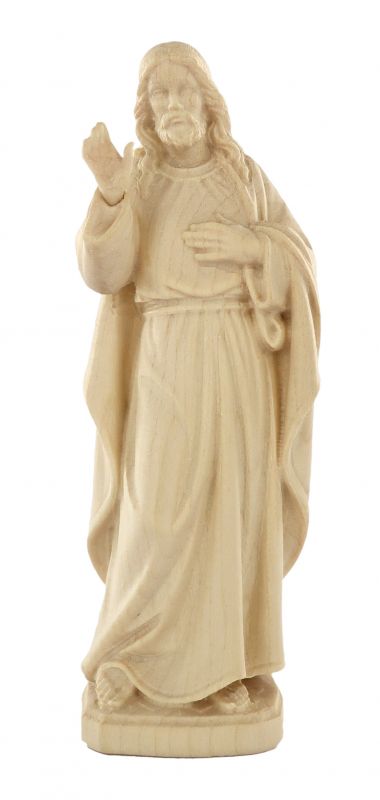 statua di gesù in stile classico, in legno naturale, linea da 10 cm - demetz deur