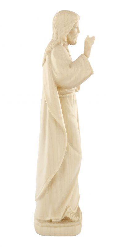 statua di gesù in stile classico, in legno naturale, linea da 10 cm - demetz deur
