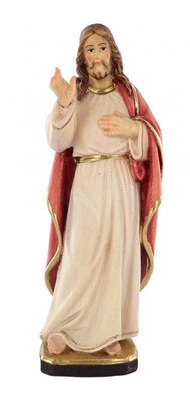 Statua di gesù in stile classico legno dipinto a mano linea da 10 cm -  demetz deur Statue