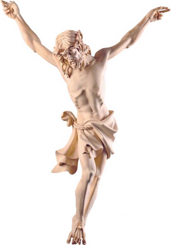 crocifisso cristo delle alpi tiglio - demetz - deur - statua in legno dipinta a mano. altezza pari a 30 cm.
