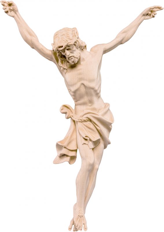 crocifisso cristo delle alpi bianco - demetz - deur - statua in legno dipinta a mano. altezza pari a 60 cm.