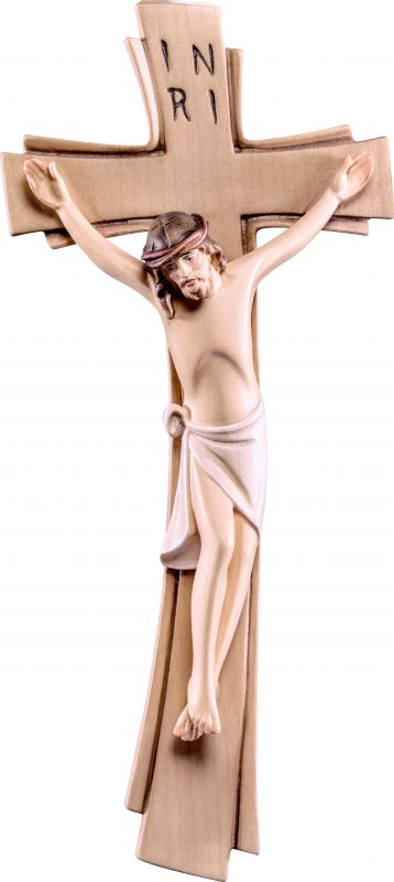 crocifisso sinai bianco - demetz - deur - statua in legno dipinta a mano. altezza pari a 12 cm.