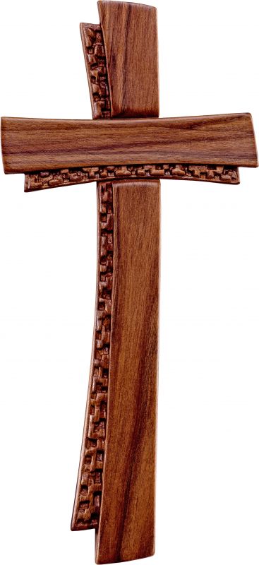Crocifisso croce deco noce - demetz deur in legno dipinta a mano altezza  pari 14 cm Crocifissi