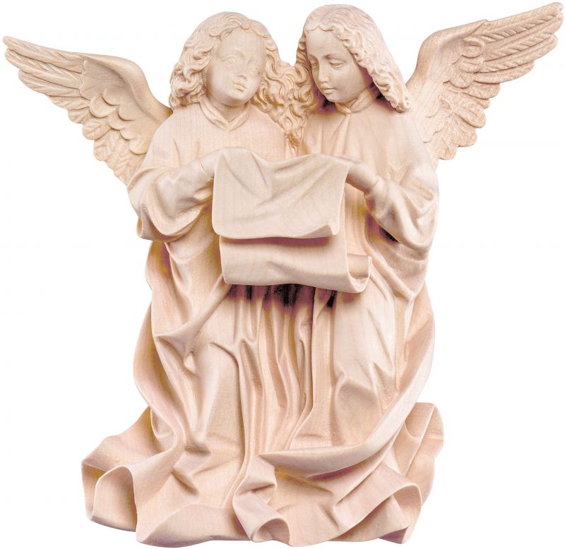 gruppo angeli pacher - demetz - deur - statua in legno dipinta a mano. altezza pari a 18 cm.
