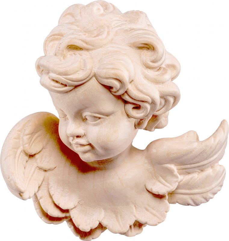 testina d'angelo dx - demetz - deur - statua in legno dipinta a mano. altezza pari a 18 cm.