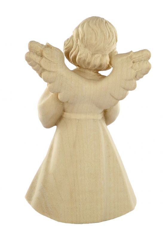 statuina dell'angioletto con candela, linea da 14 cm, in legno naturale, collezione angeli sissi - demetz deur