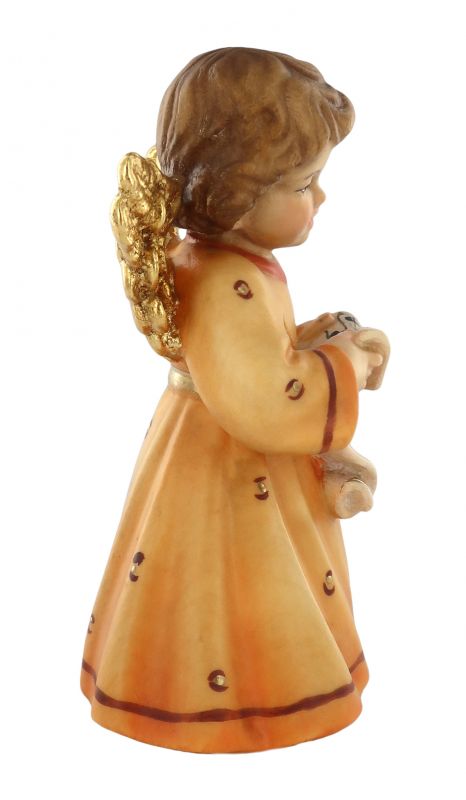 statuina dell'angioletto che canta, linea da 10 cm, in legno dipinto a mano, collezione angeli sissi - demetz deur