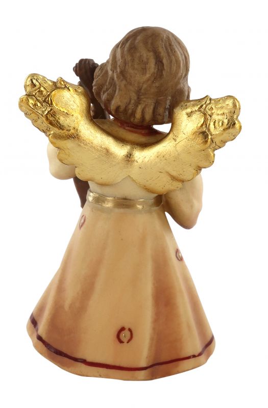 statuina dell'angioletto con violoncello, linea da 7 cm, in legno dipinto a mano, collezione angeli sissi - demetz deur