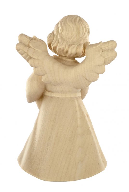 statuina dell'angioletto con orsacchiotto, linea da 14 cm, in legno naturale, collezione angeli sissi - demetz deur