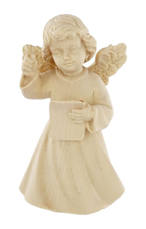 statuina dell'angioletto direttore d'orchestra, linea da 10 cm, in legno naturale, collezione angeli sissi - demetz deur