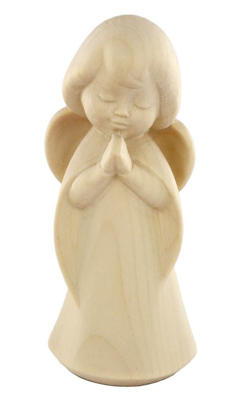 statuina dell'angioletto che prega, linea da 11 cm, in legno naturale, collezione angeli sognatori - demetz deur
