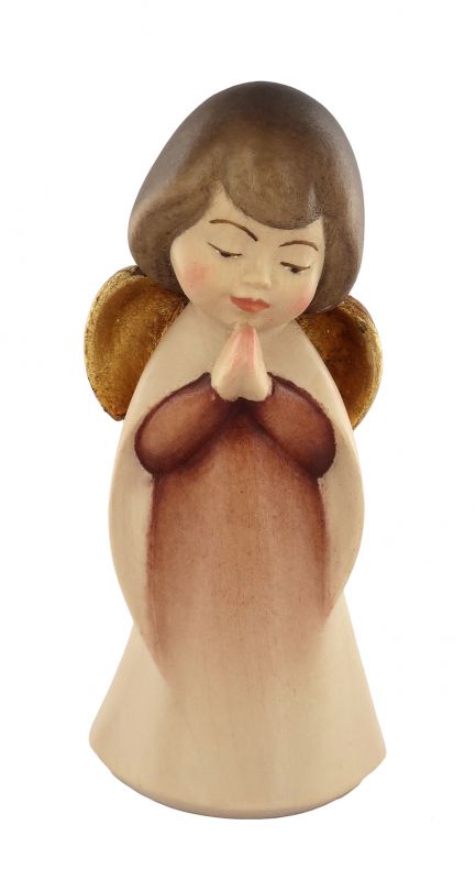statuina dell'angioletto che prega, linea da 11 cm, in legno dipinto a mano, collezione angeli sognatori - demetz deur
